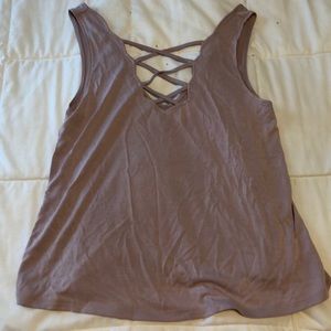 american eagle soft and sexy rose colored tank top